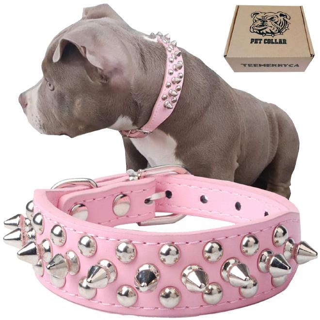 TEEMERRYCA Spiked Studded Dog Collar